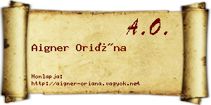 Aigner Oriána névjegykártya
